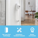 Wright Products push button latch installed on storm door
