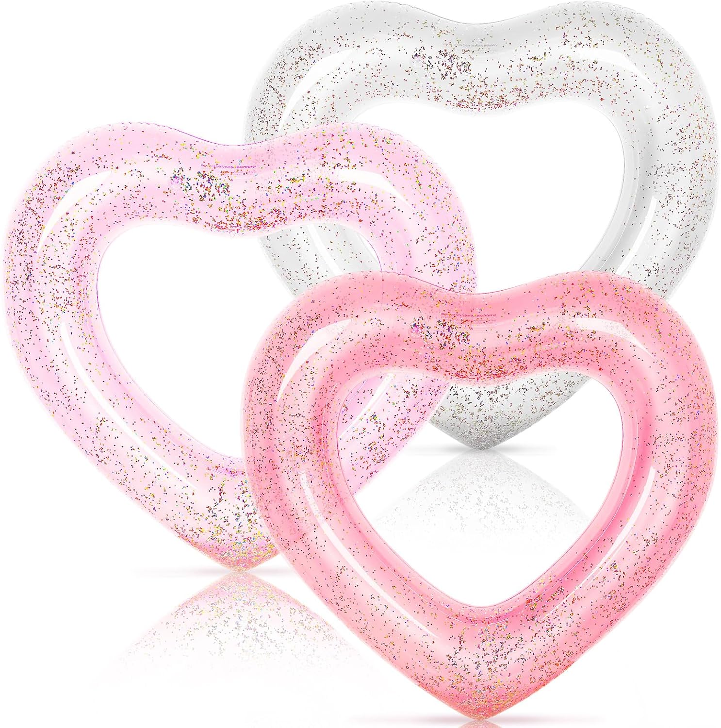 Whaline 3 pieces heart shaped pool float set front view
