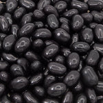 Sunny Island Snacks Black Licorice Jelly Beans front view of the premium imported bag