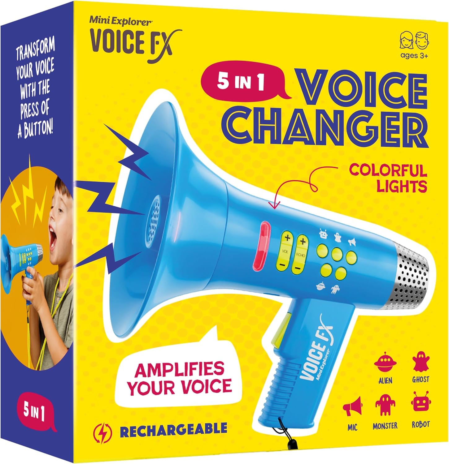 Mini Explorer Voice Changer for kids front view handheld megaphone toy