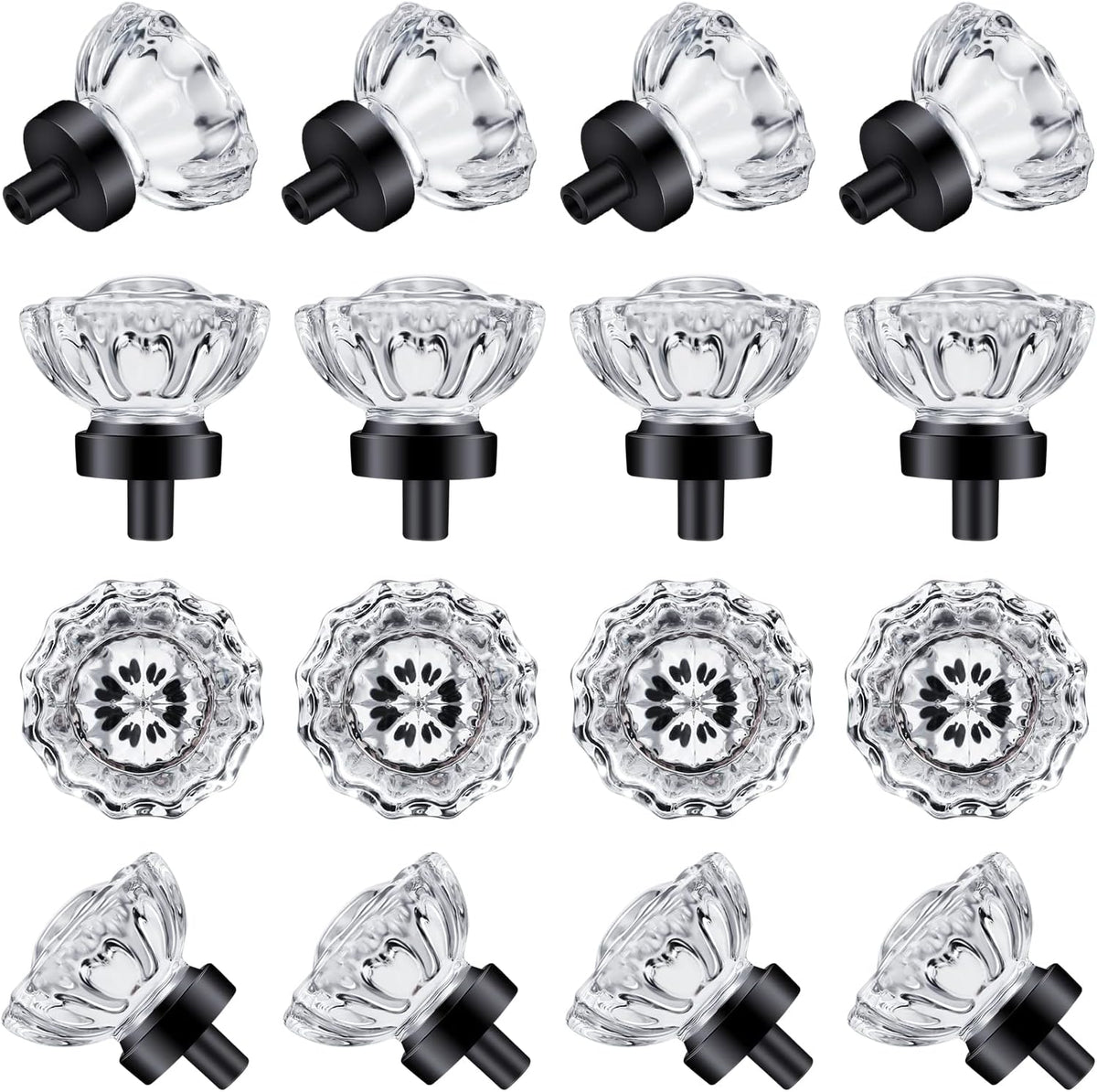 8 Pack Brushed Nickel Cabinet knobs, Glass Cabinet Knobs and Pulls | Vintage Crystal Knobs for Dresser Drawer - Image 9