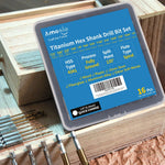 Amoolo hex shank drill bit set side profile showing integrated pin structure