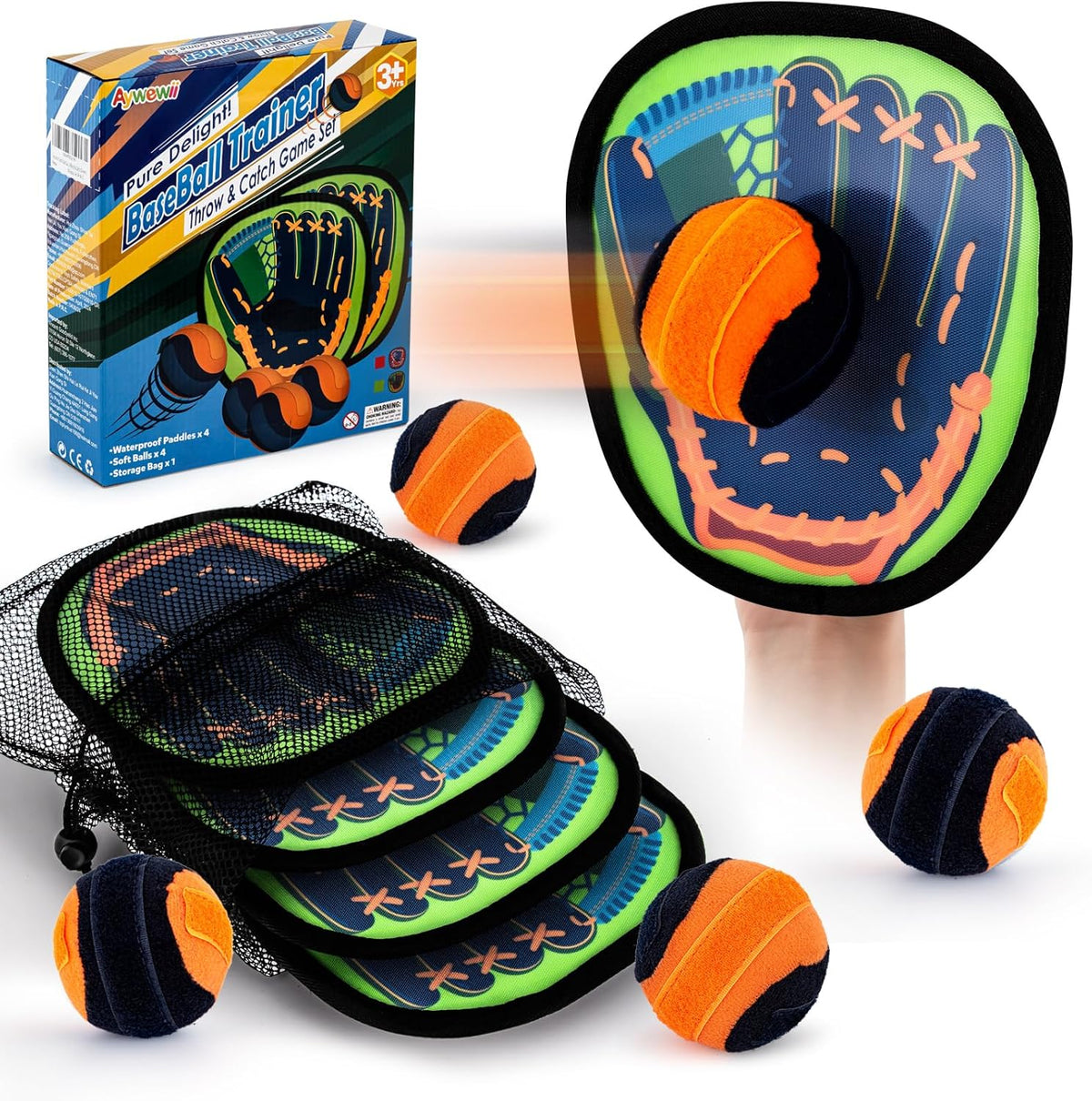 Aywewii toss and catch ball game set front view