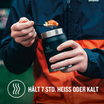Wide mouth opening of the matte black Stanley lunch thermos.