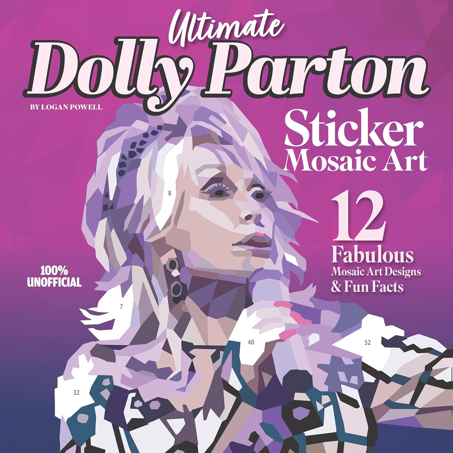 Ultimate Dolly Parton Sticker Mosaic Art: 12 Fabulous Mosaic Art Designs & Fun Facts (Design Originals) For Fans of All Ages - Up to 88 Stickers per Design of Dolly Performing and Posing - Image 1