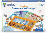 Learning Resources Canadian Currency X-Change Activity Set front view with coins and bills