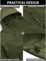 TACVASEN fleece lined jacket underarm ventilation zipper
