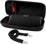 Comecase hard travel case for JBL Charge speakers front view showing black dual zipper closure