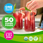 Orgain plant based superfood supplement with probiotics close up shot