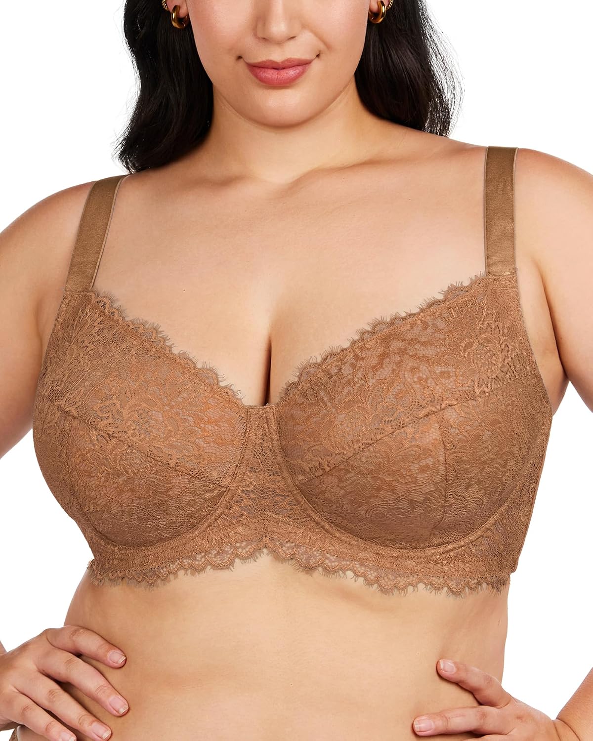 HSIA Minimizer Bra for Women - Plus Size Full Coverage Lace Bra with Underwire, Non Padded - Image 13