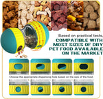 Green dumbbell shaped dog food dispenser for slow feeding