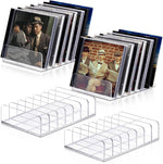 Threehoney 4 pack clear acrylic cd holder front view on media shelf