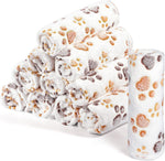Tegeme 12 Pieces Pet Blankets front view showing white fleece material with paw print pattern