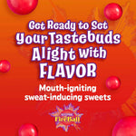 Bulk display of Wonka Atomic Fireball spicy cinnamon jawbreakers