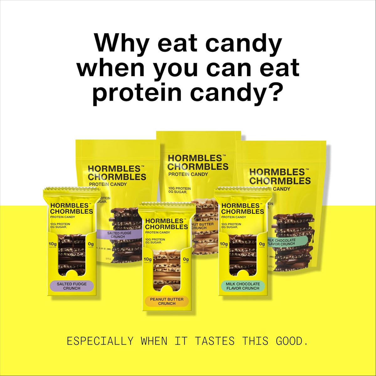 Close up view of the nutrition label highlighting zero grams of sugar per bar.