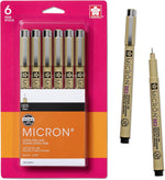 SAKURA Pigma Micron Fineliner Pens, 08 Tip Size, Archival Black Ink, 6 PK 50039 | Archival Pigment-Based Black Ink Pens for Writing, Illustration & Journaling, Precise Points & Lines, No Bleed - Image 14