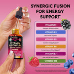 NutraHarmony liquid vitamin b complex bottle side angle