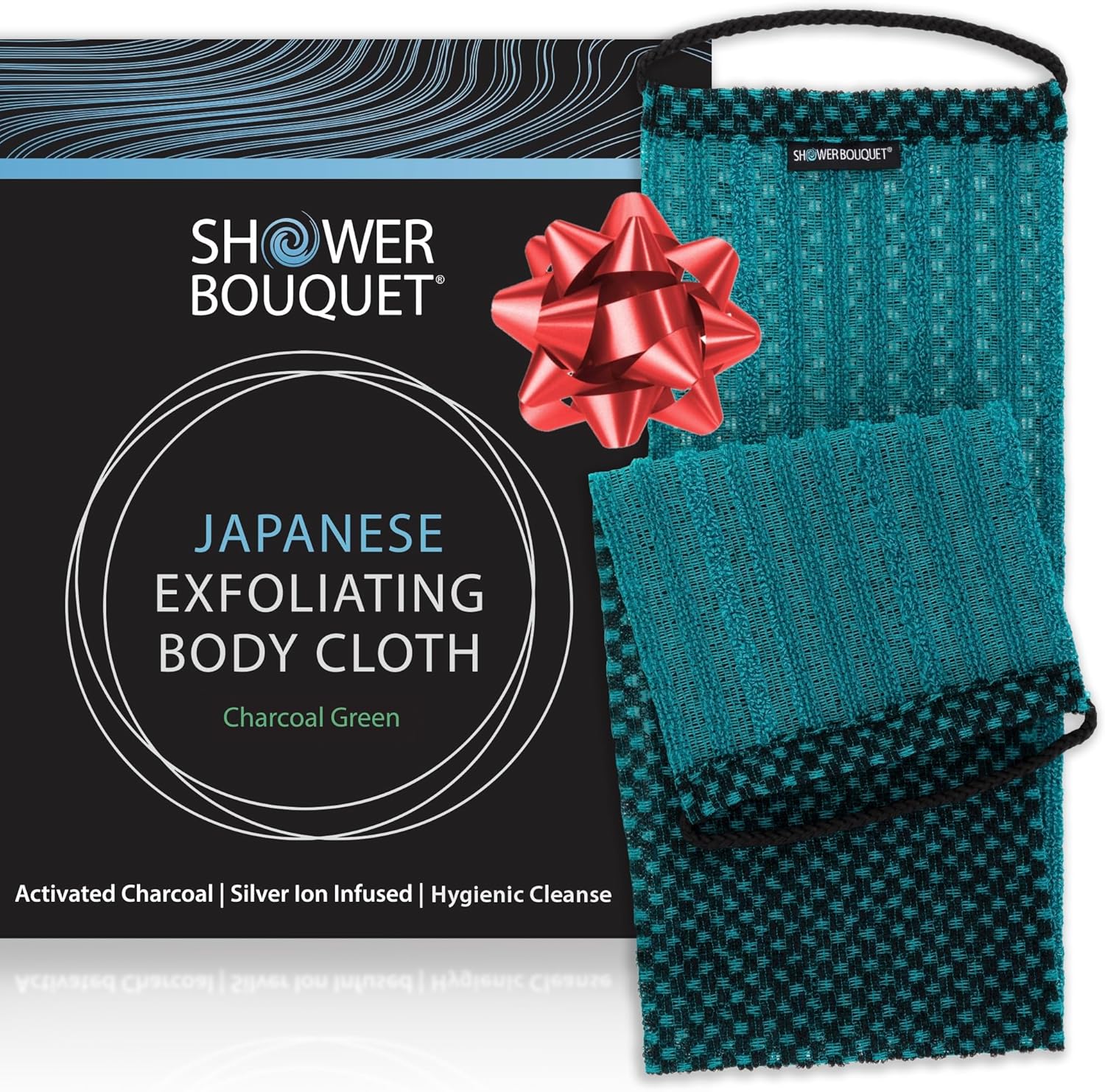 Shower Bouquet Japanese exfoliating washcloth front view