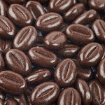 Close up shot of smooth dark chocolate espresso treats showing the texture.