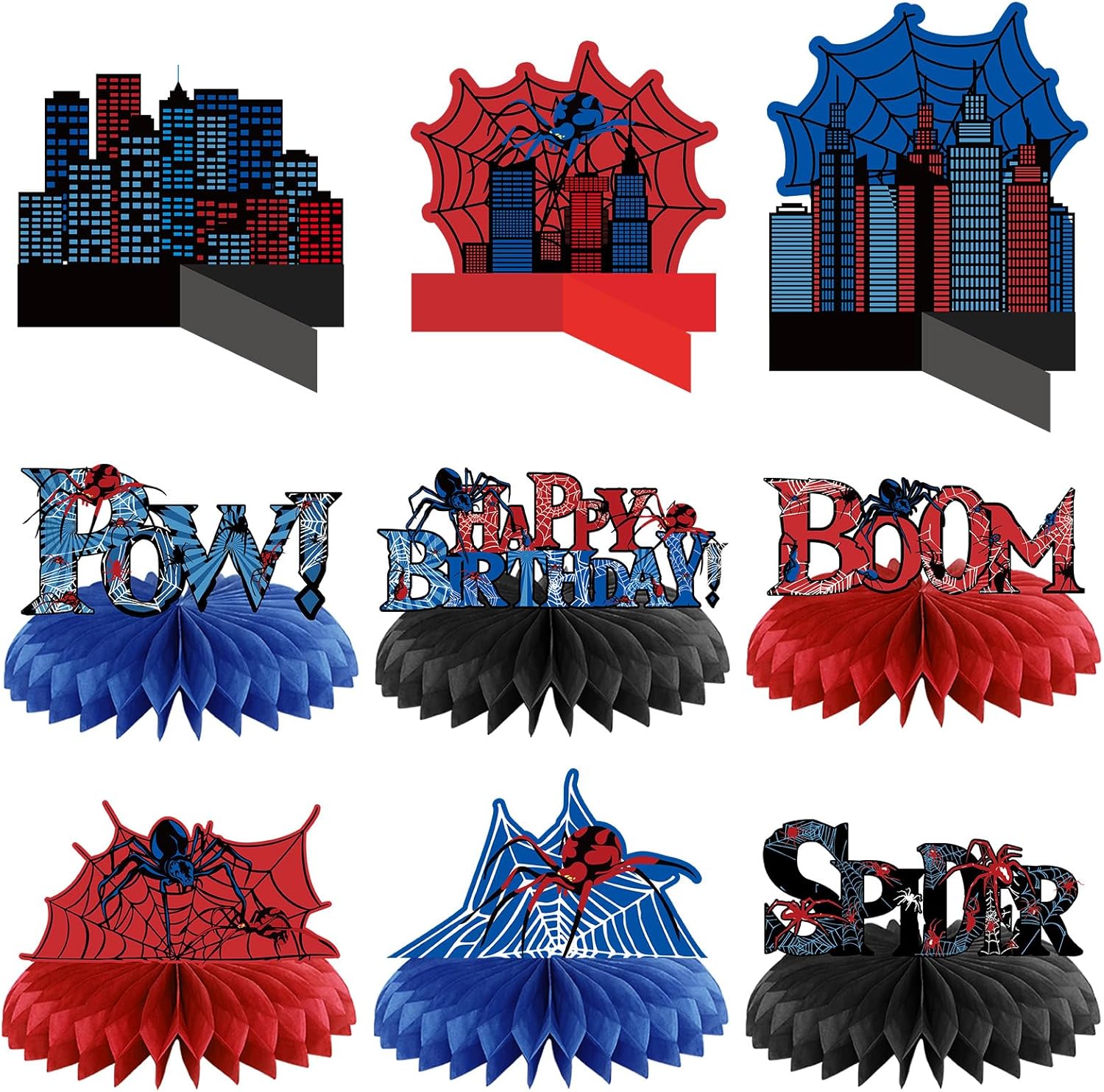 Outus spider theme honeycomb centerpiece 3D standing table decoration