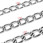 Heavy duty metal dog leash with black soft padded cushioned handle grip