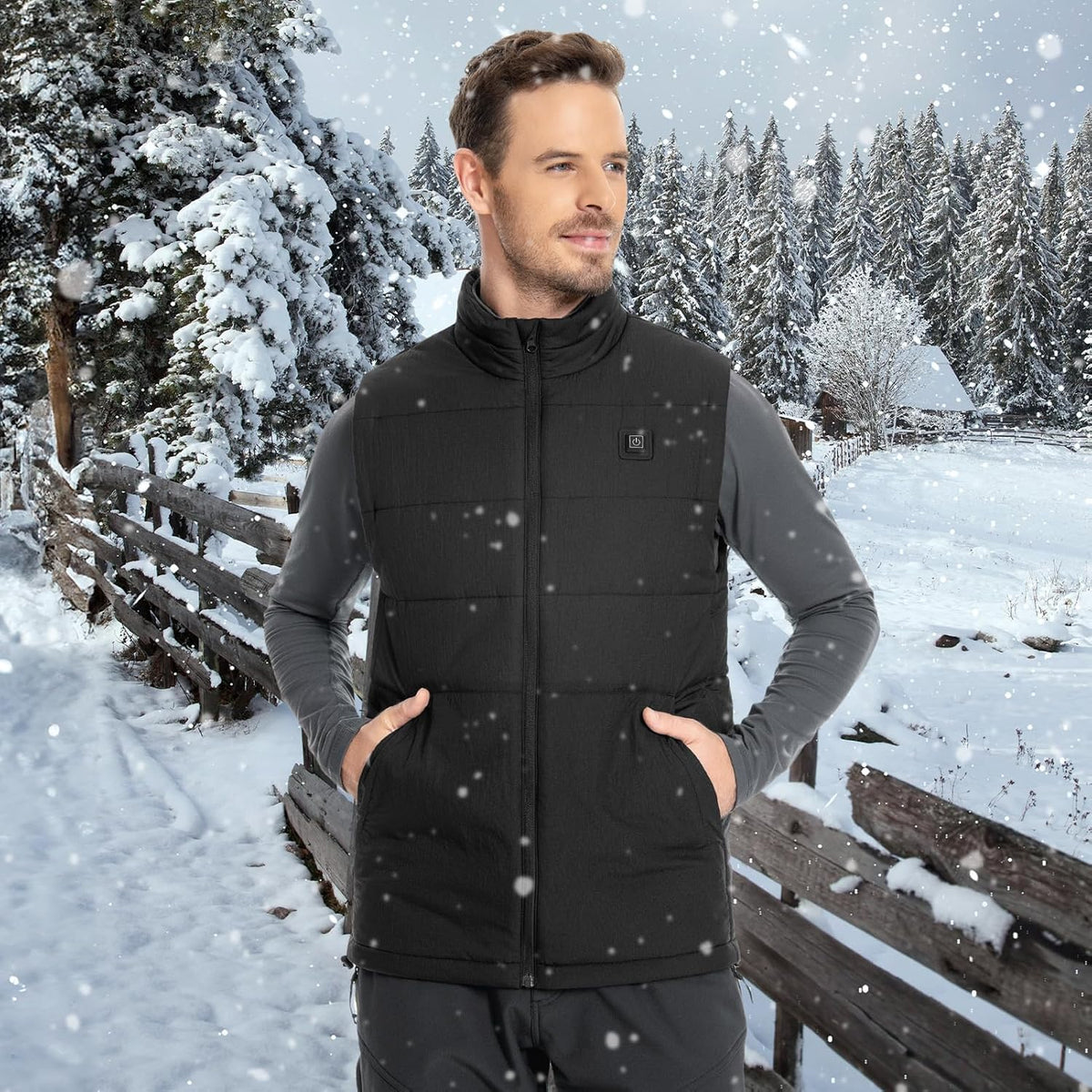 UVSAI water-resistant USB rechargeable vest inner lining