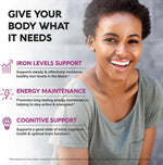 NutraHarmony iron supplement ingredients and nutrition facts panel