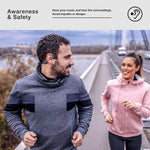 ROPASOMIC bluetooth headset resting on athletic background