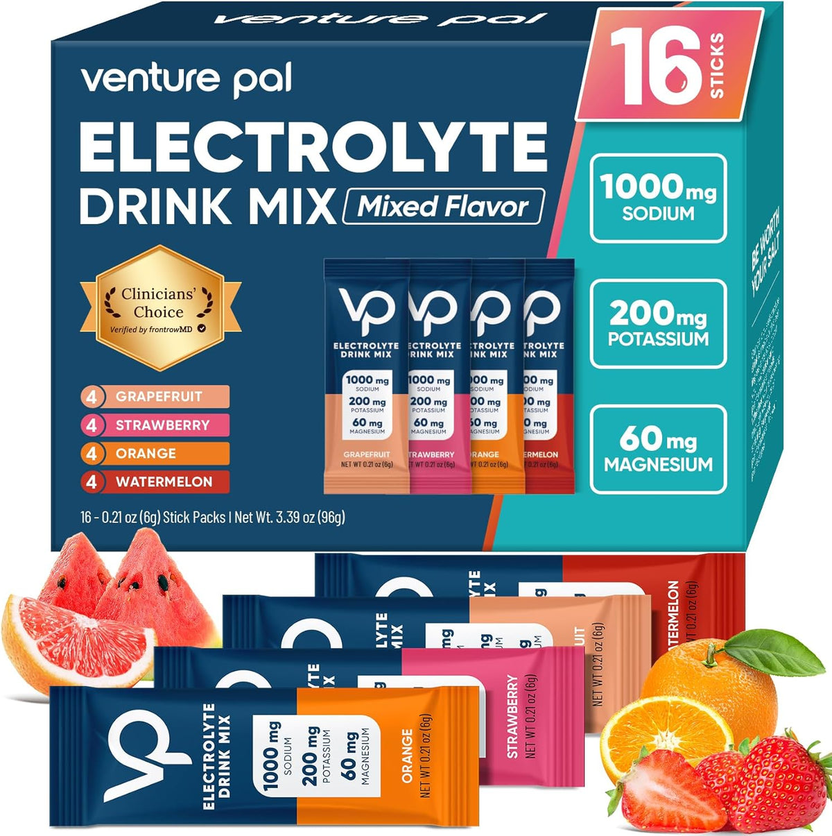 Venture Pal sugar free electrolytes powder packet 16 count box