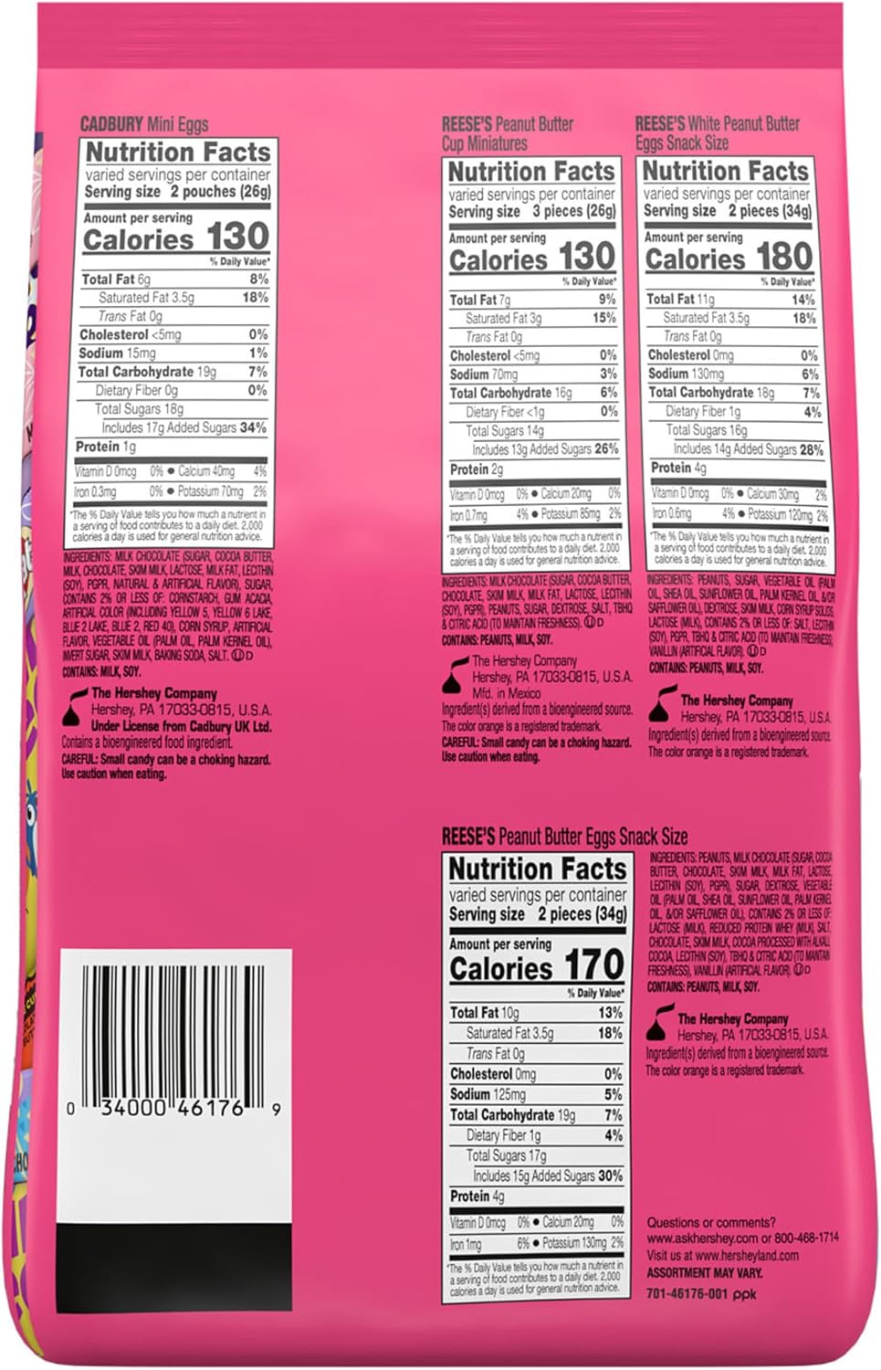 Imported American Hershey Easter chocolate variety bag featuring Reese and Kit Kat