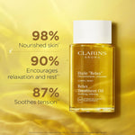 Clarins Relax Body Treatment Oil packaging and label