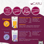 Close up of Caru chicken smoothie cat treat packaging