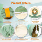 Green suede small pet tunnel with hanging toy ball
