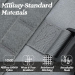 Close-up of breathable air mesh padding and adjustable strap hardware