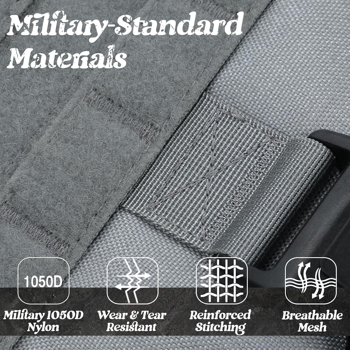 Close-up of breathable air mesh padding and adjustable strap hardware