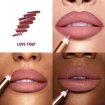 Charlotte Tilbury waterproof matte lip liner pencil swatched on skin