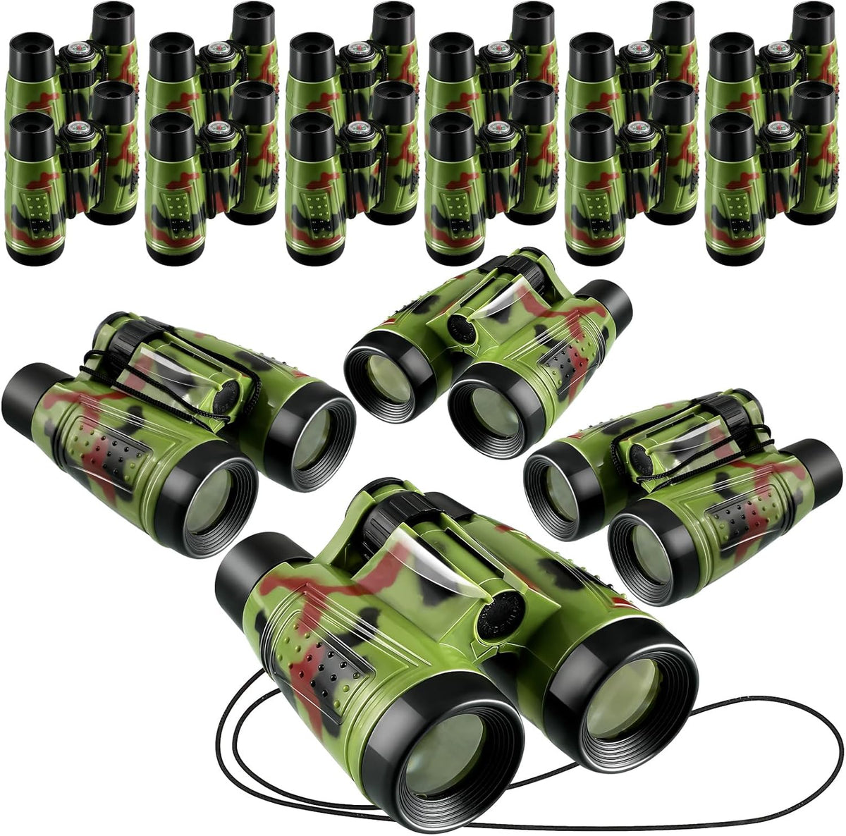 Deekin 16 Pack camouflage toy binoculars front view