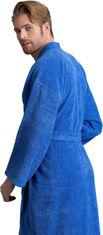 Soft Touch Linen kimono bathrobe deep double stitched pockets