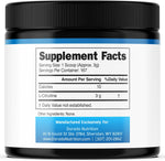 Back view of Dorado Nutrition L-Citrulline bottle with dosage information