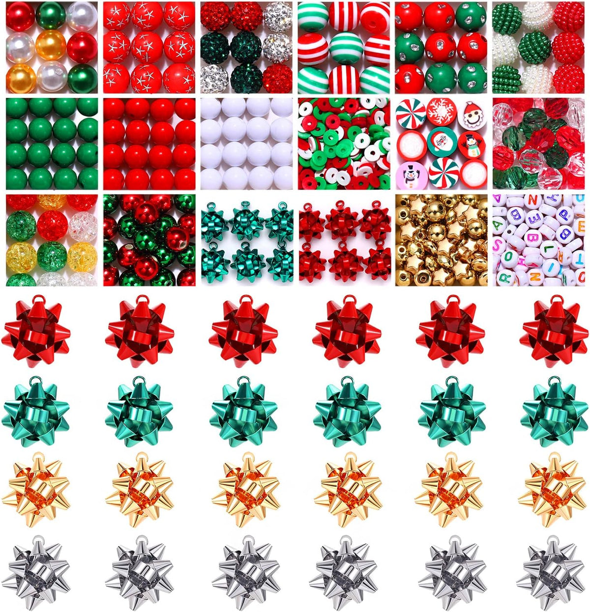 Full packaging view of the NVENF 2300PCS+ Christmas jewelry making set.