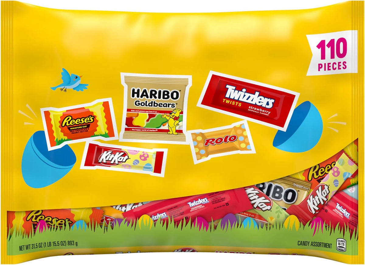 Imported USA Easter candy bulk bag filled with one hundred ten pieces of sweets.