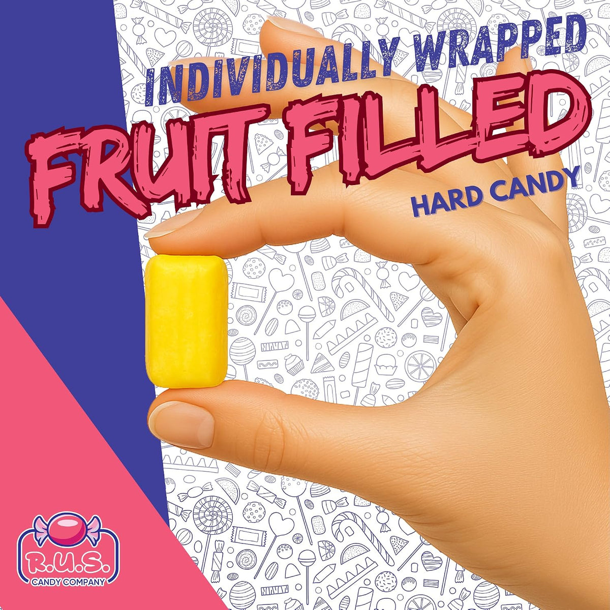 R.U.S. Candy fruit filled hard candy pack details and weight specification