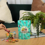Top view of the forty count Asian candy assortment box ideal for international snacking.