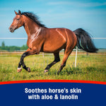 Farnam water based horse spray with aloe and lanolin benefits text