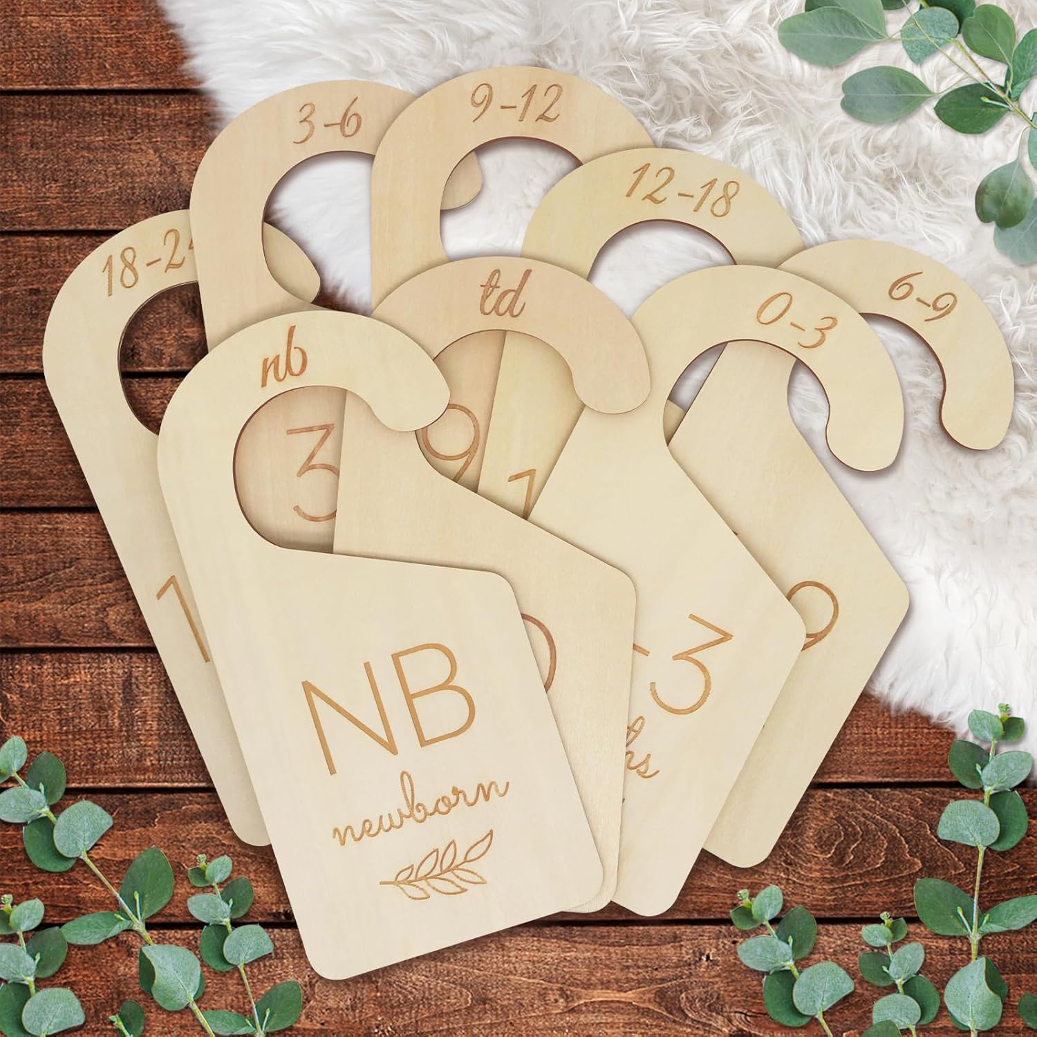 Itdyb wooden baby closet dividers front view set of 8