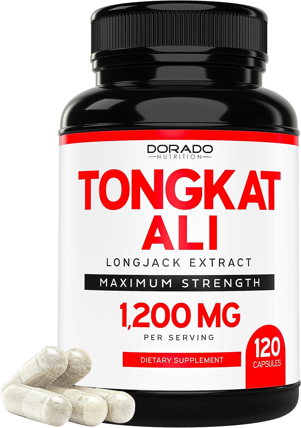 Dorado Nutrition Tongkat Ali supplement bottle label details