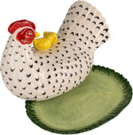Creative Co-Op Stoneware Vintage Reproduction Hen Shaped Butter Dish, Multicolor - Image 9