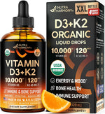 Nutraharmony Vitamin D3 K2 organic drops front view bottle