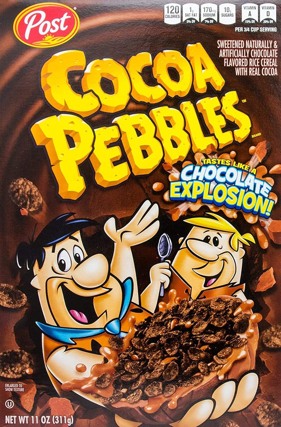 Pebbles Cocoa Pebbles cereal front box view