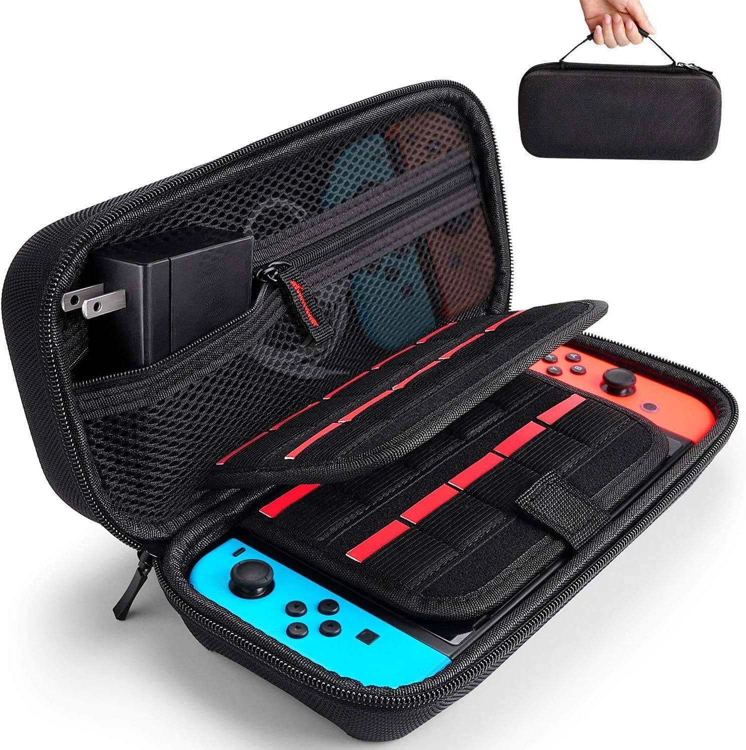 Deruitu Nintendo Switch hard shell carrying case front view